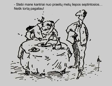 Tortas, Karikatra Lietuvos karikatr portalo caricatura.lt gimtadienio proga.