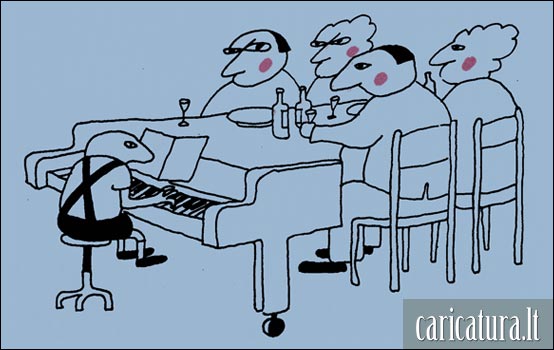 Karikatra Ustal, Drinking-song caricature, Arvydas Urbelis, karikatros, caricaturas, cartoon, karikaturen, karikaturi, caricatura.lt