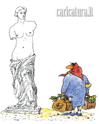 Karikatra Venera, Venus caricature, Saulius Medionis, karikatros, caricaturas, cartoon, caricatura.lt