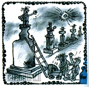 Karikatra Pjedestalas, caricature pedestal, Juozas Juozapaviius, karikatros, caricaturas, cartoon, caricatura.lt
