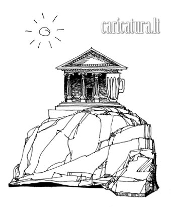 Karikatra Akropolis, Acropolis caricature, Alvydas Ambrasas, karikatros, caricaturas, cartoon, caricatura.lt