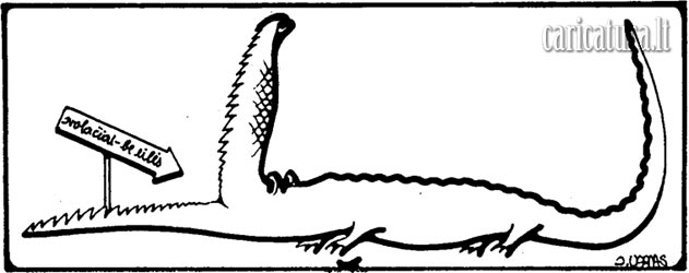 Karikatra Krokodilas, caricature Crocodile, Jonas Varnas, karikatros, caricaturas, cartoon, caricatura.lt