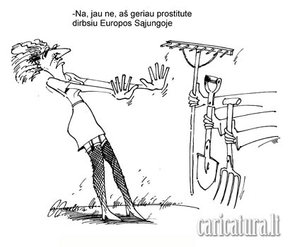 Karikatra Prostitut, Prostitute caricature, Alvydas Jonaitis, karikatros, caricaturas, cartoon, caricatura.lt