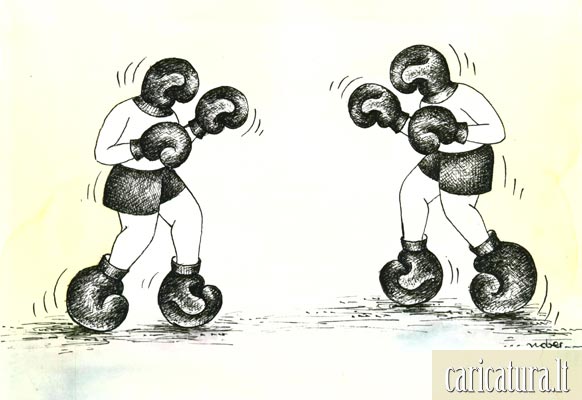 Karikatra Boksas, Boxing caricature, Vladimiras Beresniovas, karikatros, caricaturas, cartoon, karikaturen, karikaturi, caricatura.lt