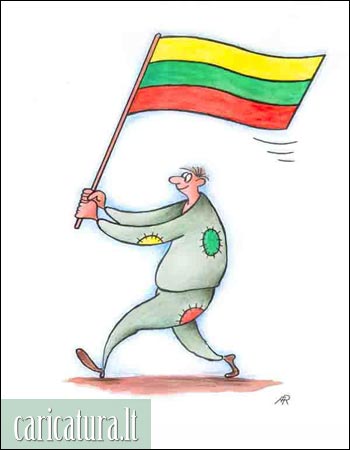 Karikatūra Vėliavnešys, banner-bearer caricature, Algirdas Radvilavičius, karikatūros, caricaturas, cartoon, caricatura.lt