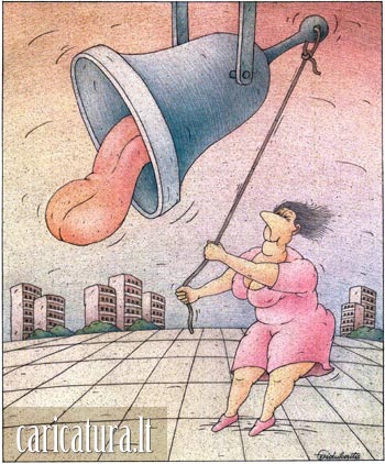 Karikatra Skambinimas varpais, Church bells caricature, Vidmantas Eidukaitis, karikatros, caricaturas, cartoon, karikaturen, karikaturi, caricatura.lt