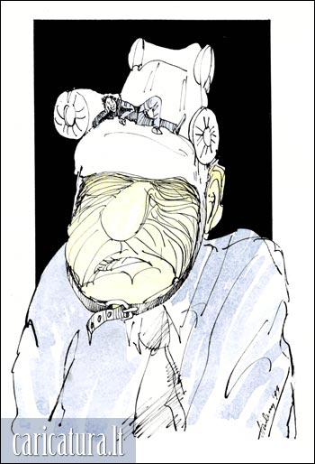 Karikatra Galvos skausmas, Headache caricature, Alvydas Ambrasas, karikatros, caricaturas, cartoon, caricatura.lt