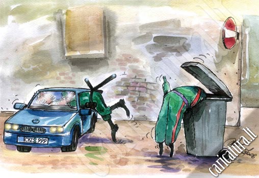 Karikatra iukls, Trash caricature, Ramnas Vaitkus, caricaturas, cartoon, karikaturen, karikaturi, caricatura.lt