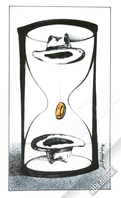 Karikatūra Smėlio laikrodis, Sandglass caricature, Linas Deltuva, karikatūros, caricaturas, cartoon, karikaturen, karikaturi, caricatura.lt