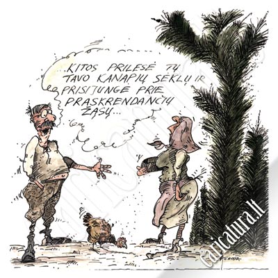 Karikatra Kanaps, Cannabis caricature, Antanas Bunikis, karikatros, caricaturas, cartoon, karikaturen, karikaturi, caricatura.lt