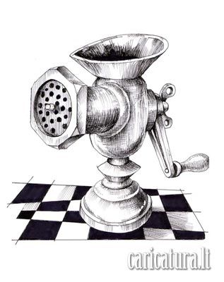 Karikatūra, Šachas ir matas/Checkmate Algimantas Snarskis, caricature, caricaturas, cartoon, karikaturen