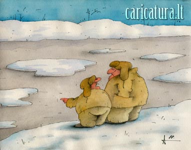 Karikatūra, Ledas/Ice, Auritas Sipaitis, caricature, caricaturas, cartoon