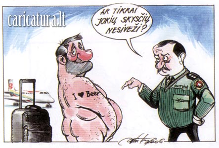 Karikatra Muitin, Customs caricature, Ramnas Vaitkus, caricaturas, cartoon, caricatura.lt