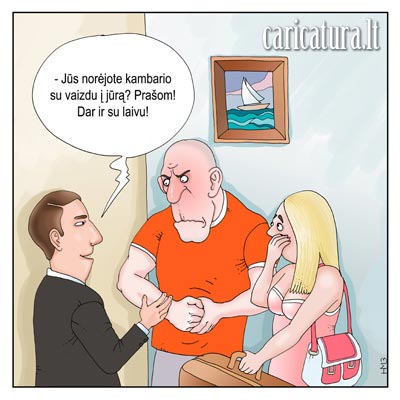 Karikatra Laivelis, caricature Shallop, Herta Matulionyt-Burbien, karikatros, caricaturas, cartoon, caricatura.lt